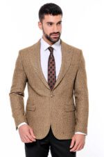 Wool-Patterned-Slim-Fit-Light-Brown-Men-Blazer-Wessi-5