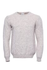 Wool Plain Beige Knitwear Men's Sweater