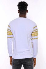 Yellow-Lion-Patterned-Slim-Fit-White-Sweatshirt-Wessi-2