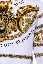 Yellow-Lion-Patterned-Slim-Fit-White-Sweatshirt-Wessi-4