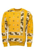 Yellow Patterned Crew Neck Sweater