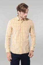 Yellow Plaid Men's Shirt