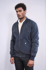 Zippered-Flap-Pockets-Navy-Blue-Men-Bomber-Coat-Wessi-2
