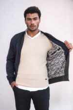 Zippered-Flap-Pockets-Navy-Blue-Men-Bomber-Coat-Wessi-4