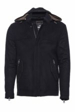 Zippered-Sleeve-Hooded-Black-Men-Coat-Wessi-3