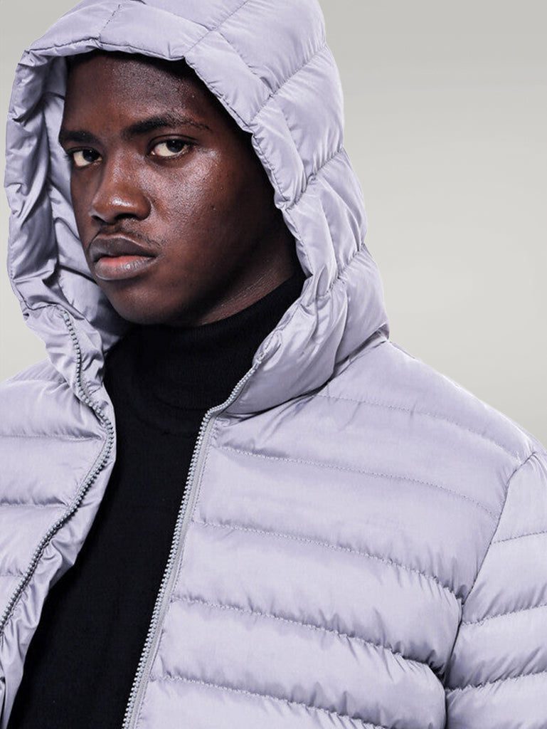 Hooded Quilted Grey Men Coat Wessi 1