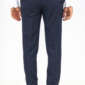 Striped Slim Fit Navy Blue Men Pants Wessi 4